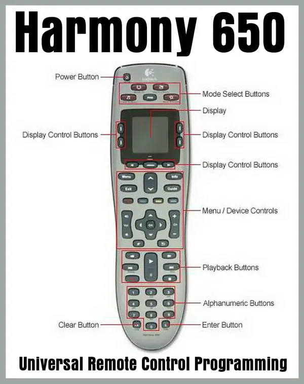 Logitech Harmony 650 Universal Remote Programming And Control Codes