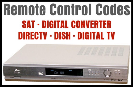 Universal Remote Control Codes For SAT, DIGITAL CONVERTER, DIRECTV