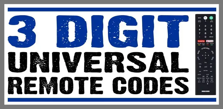 3 digit remote codes