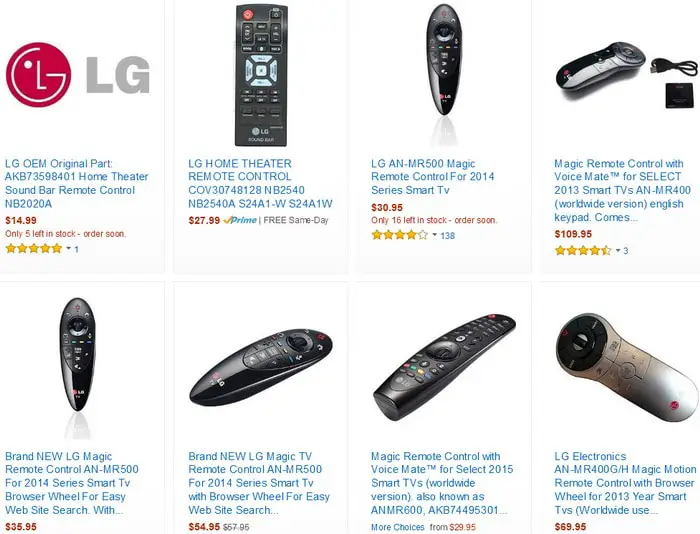 LG soundbar OEM remote controls