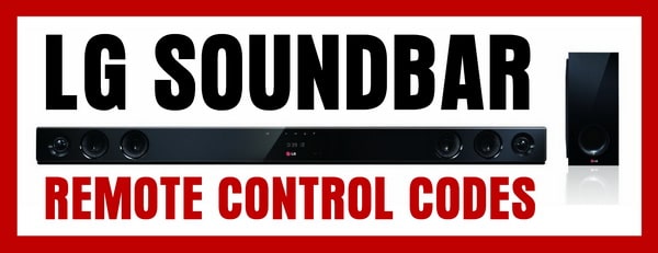 Remote Control Codes For LG Soundbars