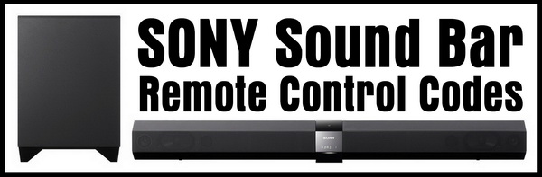 Remote Control Codes For SONY Sound Bars