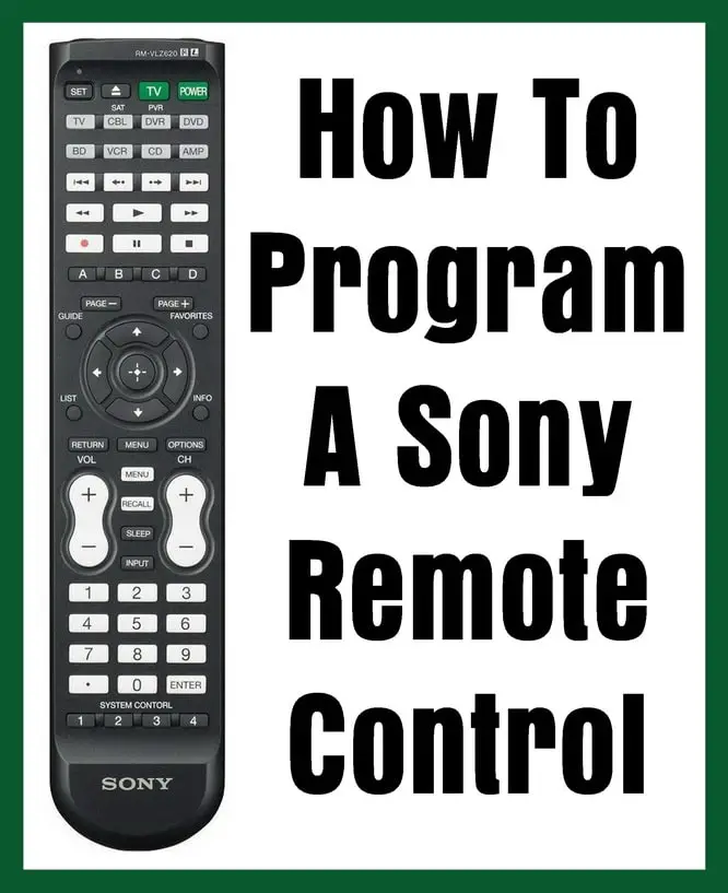 Sony Remote Control - How To Program