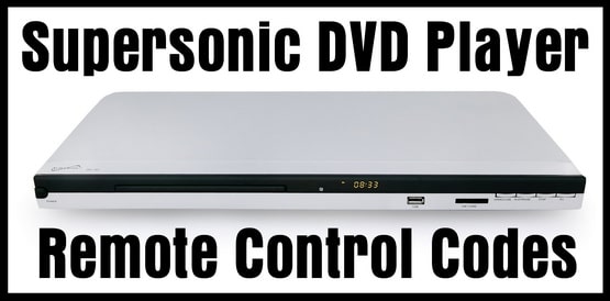 Supersonic DVD Player Remote Control Codes