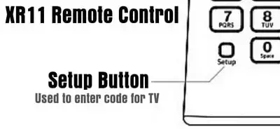 XR11 Remote SETUP Button Location