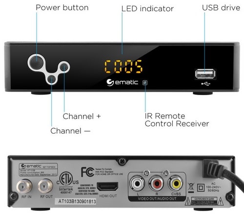 Ematic Digital TV Converter Box Button Location