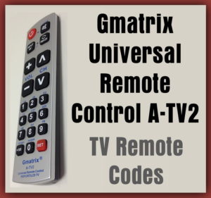 Gmatrix Universal Remote Control A-TV2 TV Remote Codes (Big Button