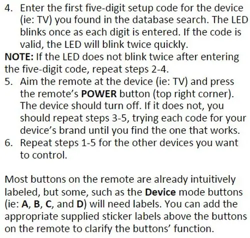 Inteset Remote INT-422 Programming Guide 2