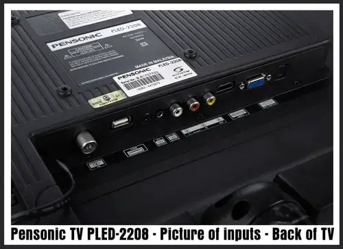Pensonic TV PLED-2208 - Picture of inputs - Back of TV